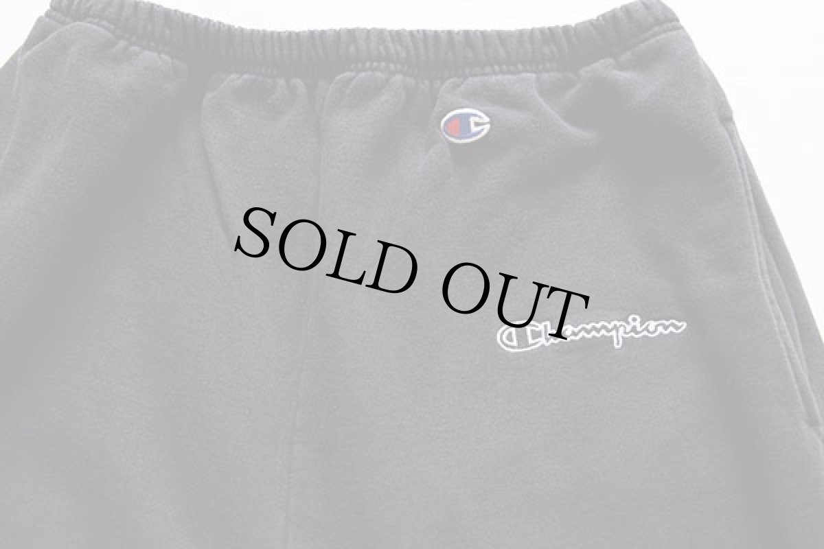 画像2: 90s USA製 Championチャンピオン スクリプト ロゴ刺繍 スウェットパンツ 黒 L (2)