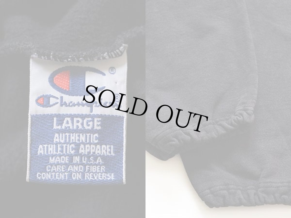 画像3: 90s USA製 Championチャンピオン スクリプト ロゴ刺繍 スウェットパンツ 黒 L (3)