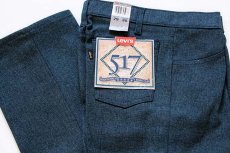 画像1: デッドストック★90s USA製 Levi'sリーバイス 517 ポリエステルパンツ ブルーグレー w29 L30★スタプレ (1)