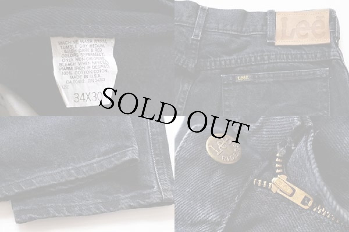 画像3: 80s USA製 Leeリー 200-5503 カラーデニムパンツ 濃紺 w34 L30 (3)
