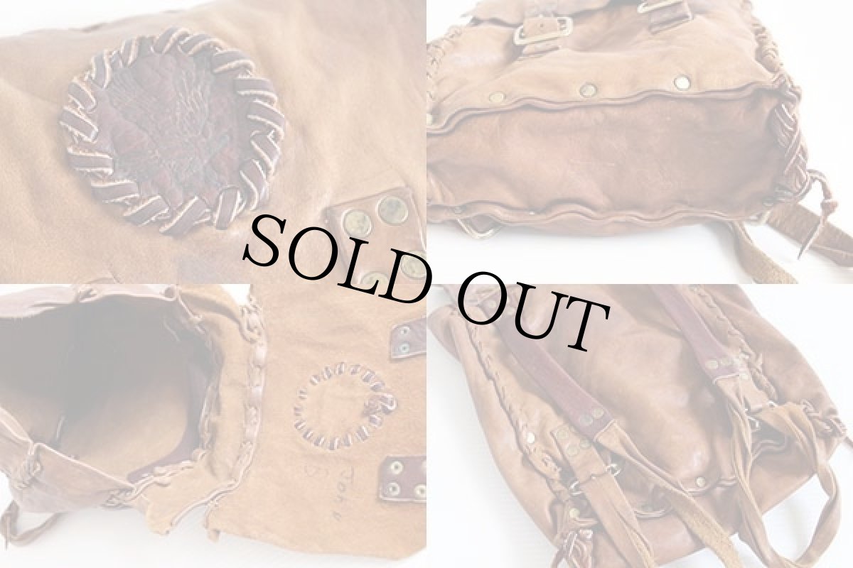 画像3: ハンドクラフト ディアスキン オールレザー リュックサック 茶 (3)