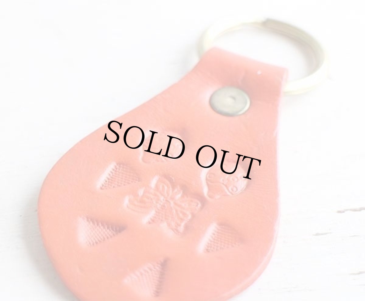 画像3: バタフライ カービング レザー キーホルダー オレンジ (3)