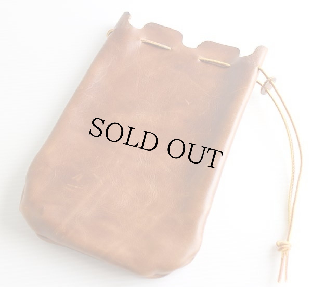 画像2: 未使用★REDWINGレッドウイング ロゴ刻印 レザーポーチ 茶 (2)