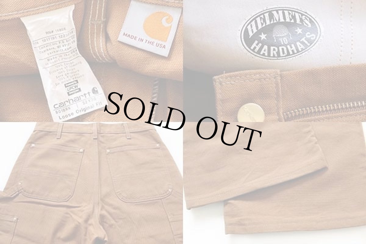 画像3: USA製 carharttカーハート ダック地 ダブルニー ペインターパンツ 茶 w32 L30 (3)