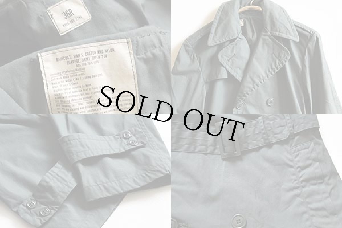 画像3: 70s 米軍 U.S.ARMY トレンチコート グリーン 36R★レインコート (3)
