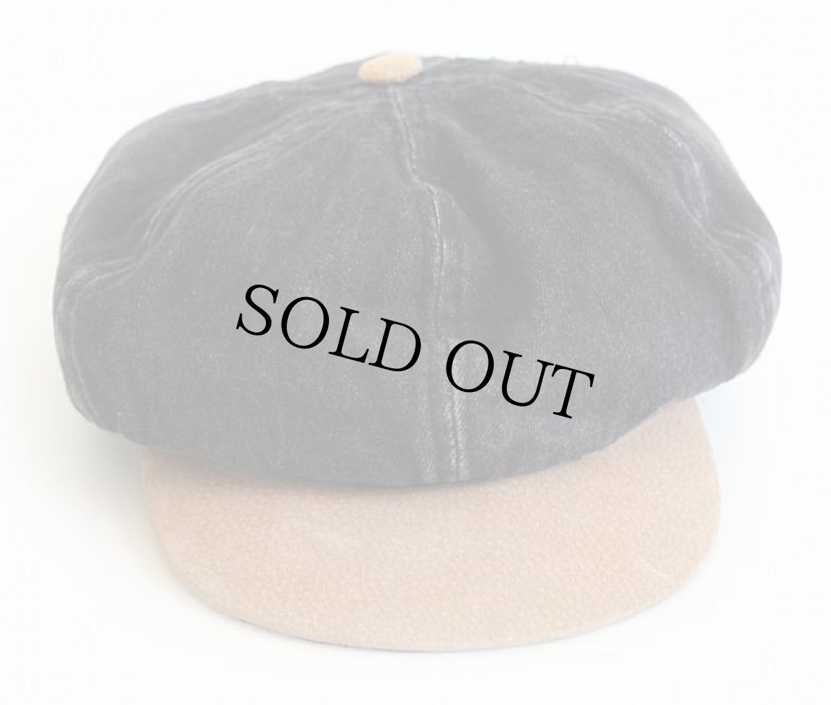 画像2: 90s UNKNOWN ブラックデニム キャスケットM-L (2)