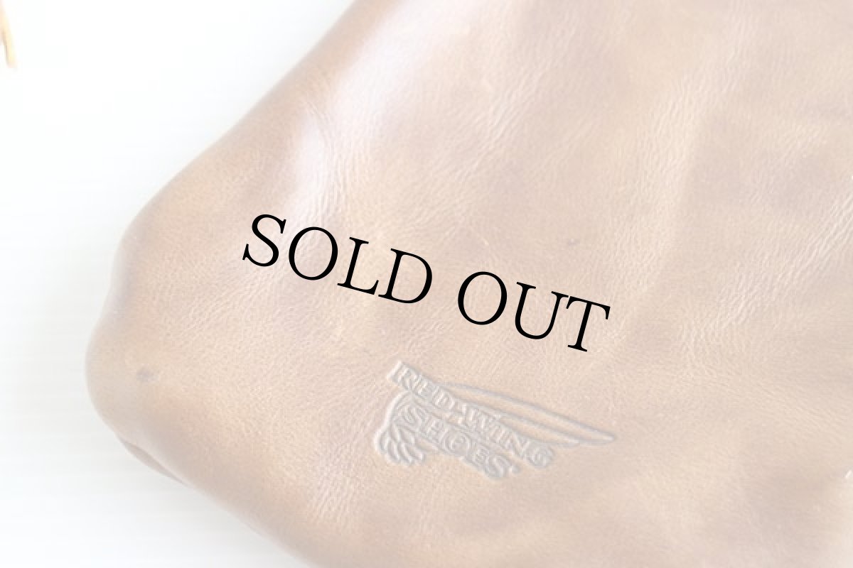 画像3: 未使用★REDWINGレッドウイング ロゴ刻印 レザーポーチ 茶 (3)