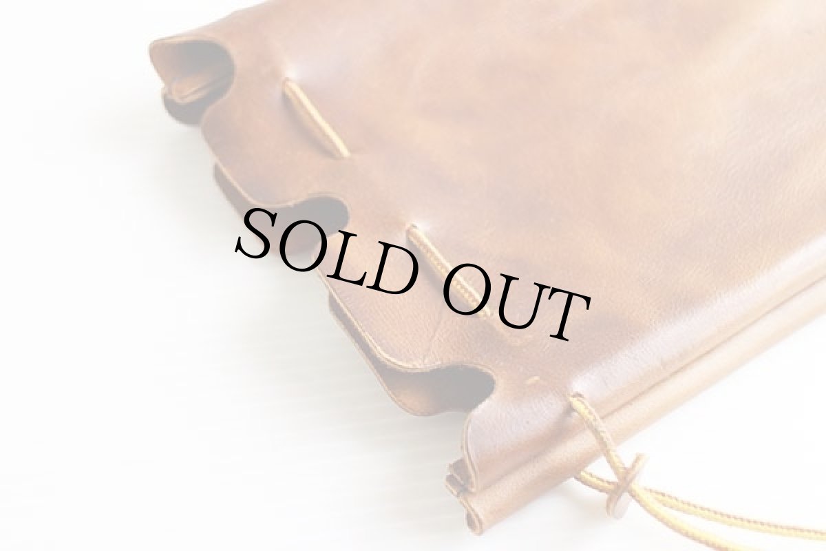 画像4: 未使用★REDWINGレッドウイング ロゴ刻印 レザーポーチ 茶 (4)