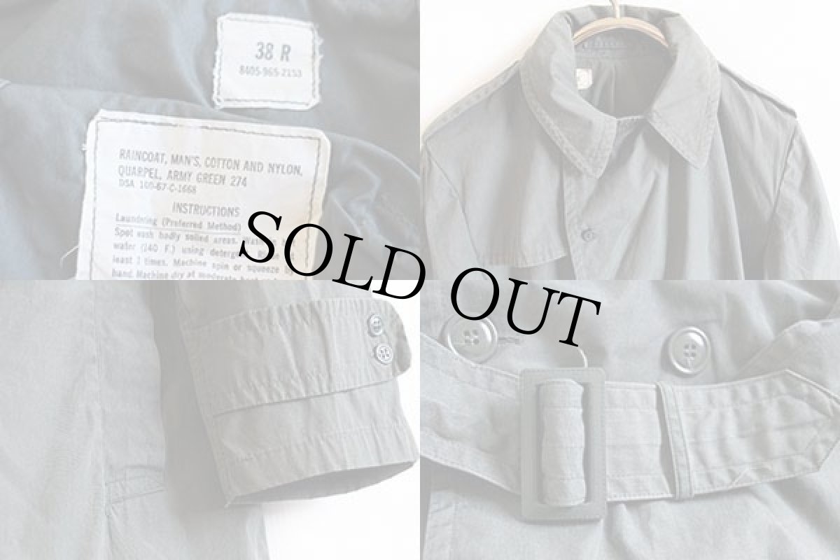 画像3: 60s 米軍 U.S.ARMY トレンチコート グリーン 38R★レインコート (3)