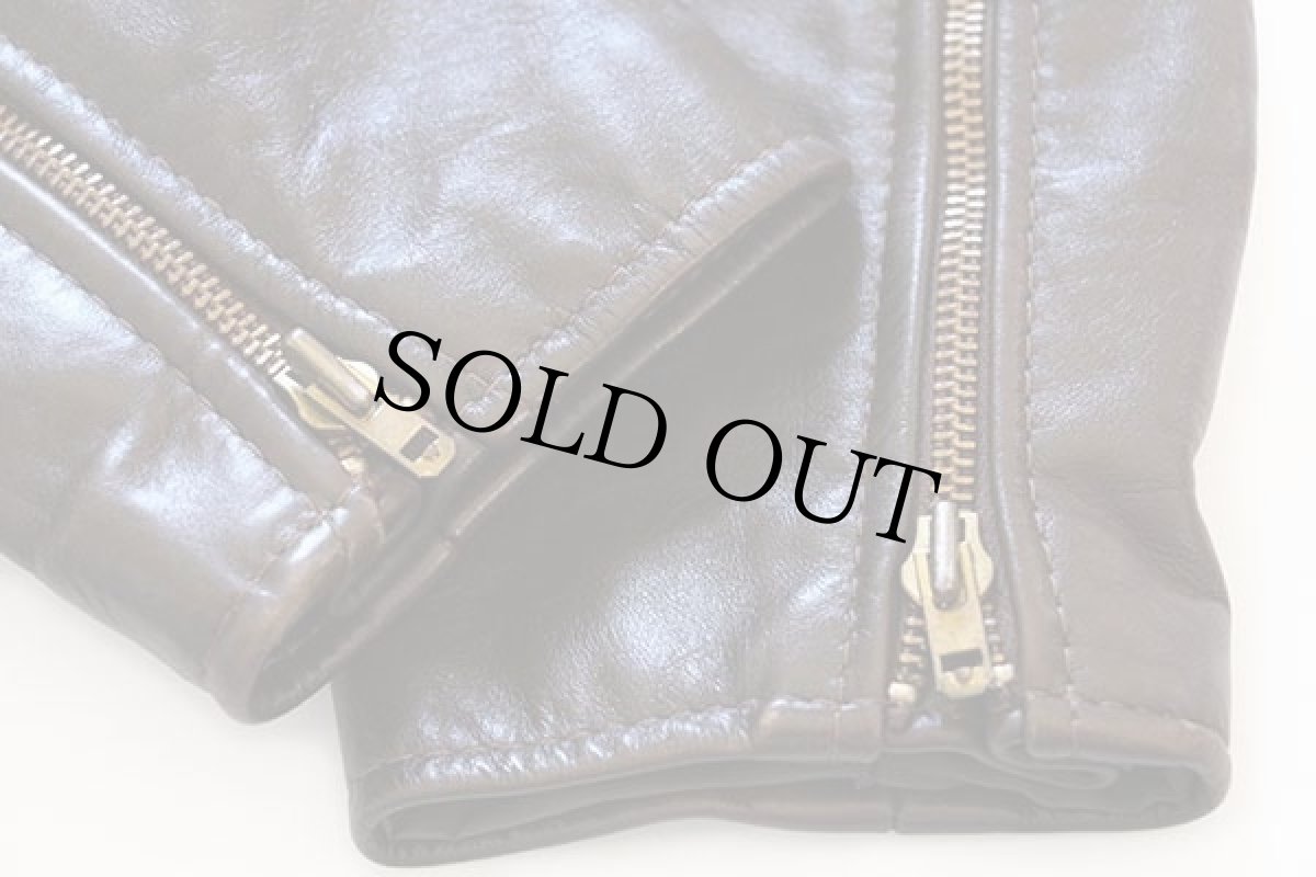 画像6: 70s UNKNOWN シングルライダース レザージャケット 焦げ茶 10 (6)