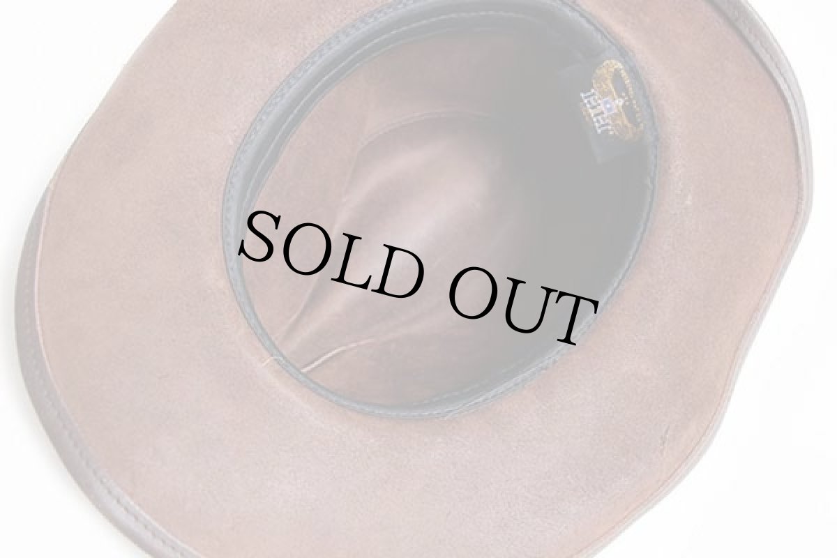 画像4: USA製 HENSCHEL HAT ヘンシェル コンチョ付き レザー カウボーイハット 焦げ茶 M★ウエスタン (4)