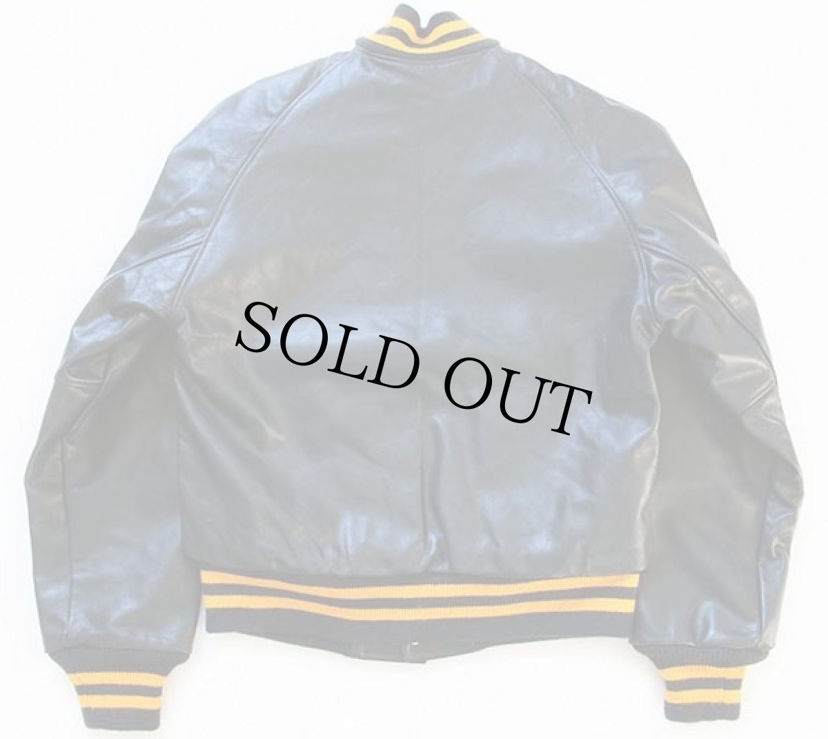 画像2: USA製 General Sports パッチ付き キルティングライナー オールレザー スタジャン 紺 S (2)