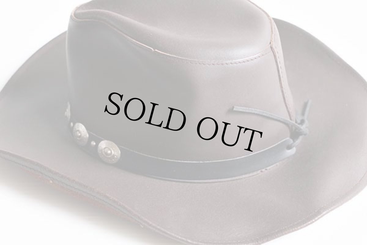 画像3: USA製 HENSCHEL HAT ヘンシェル コンチョ付き レザー カウボーイハット 焦げ茶 M★ウエスタン (3)