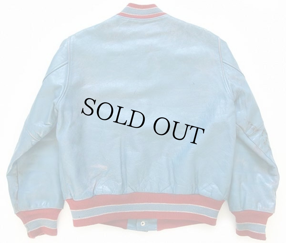 画像2: 70s USA製 MECA パッチ付き キルティングライナー オールレザー スタジャン 青 42 (2)