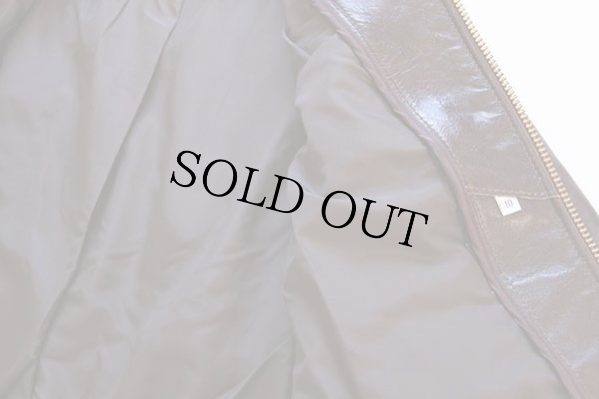 画像4: 70s UNKNOWN シングルライダース レザージャケット 焦げ茶 10 (4)