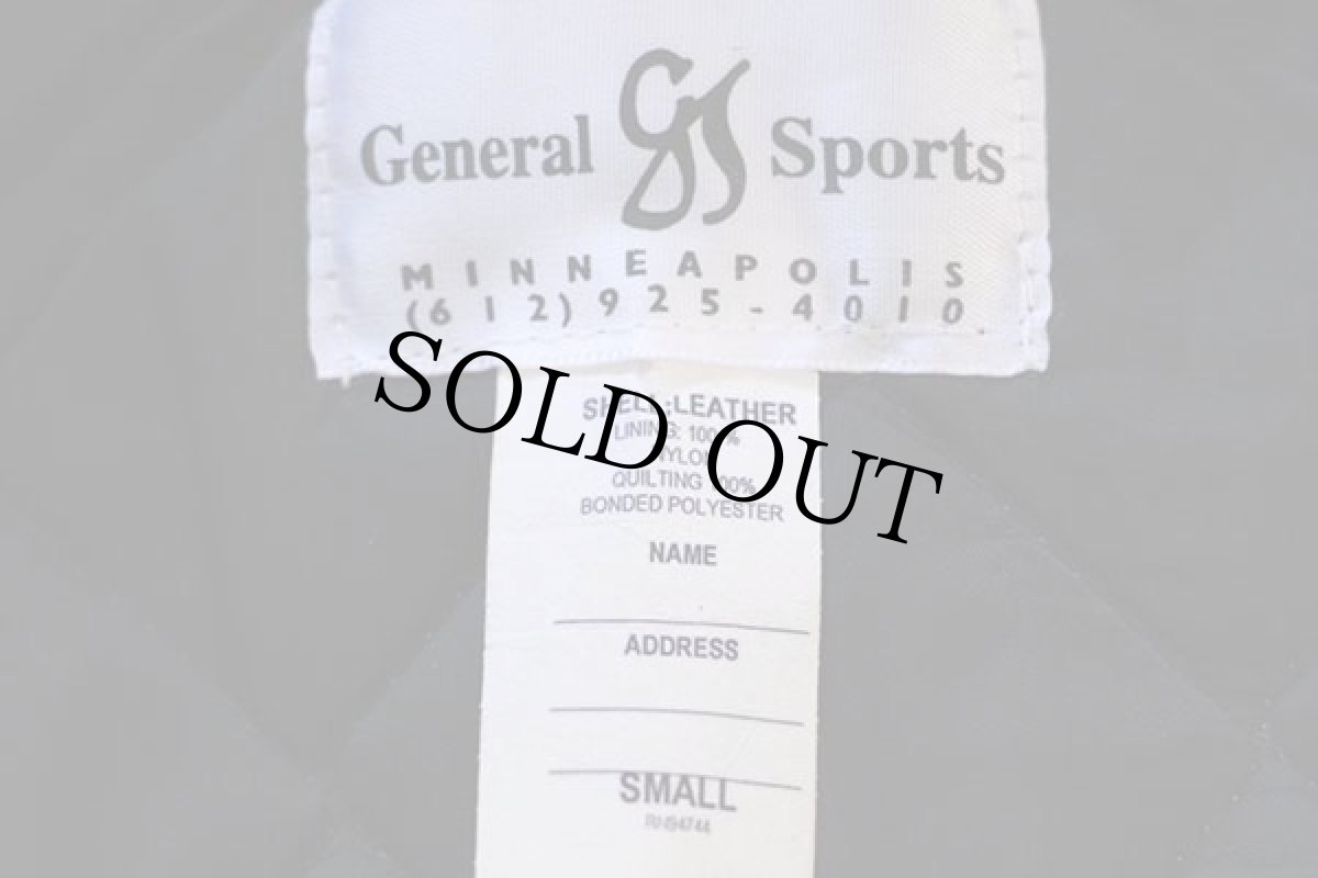 画像4: USA製 General Sports パッチ付き キルティングライナー オールレザー スタジャン 紺 S (4)