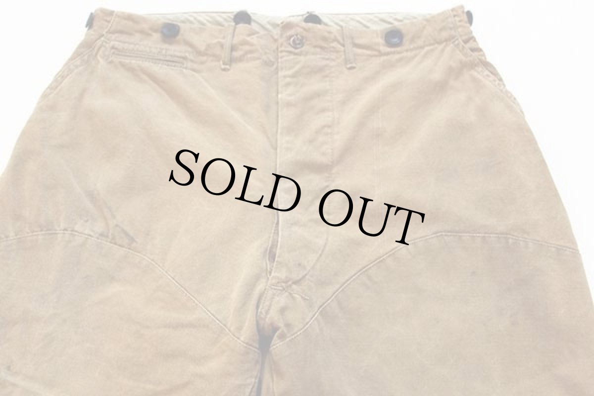 画像2: 40s UNKNOWN コットン ダブルニー ジョッパーズパンツ カーキ (2)