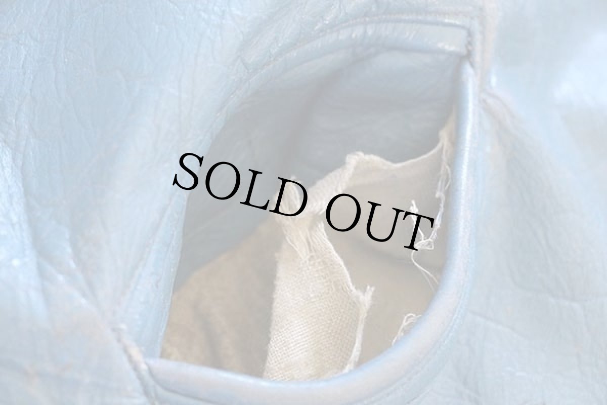 画像10: 70s USA製 MECA パッチ付き キルティングライナー オールレザー スタジャン 青 42 (10)