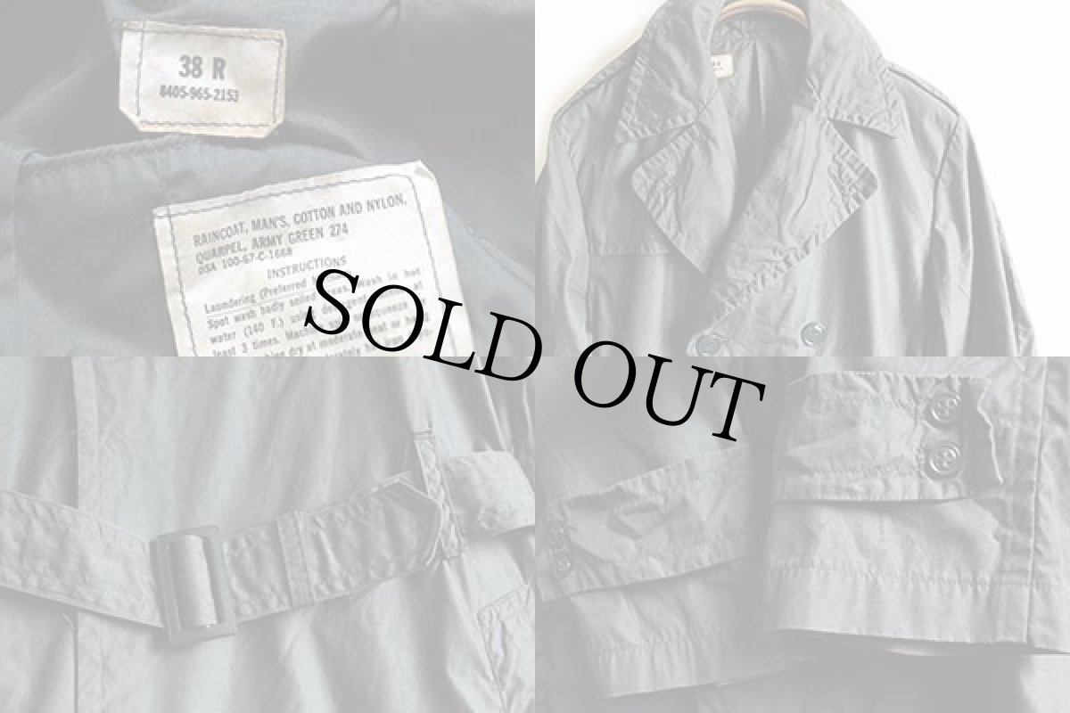 画像3: 60s 米軍 U.S.ARMY トレンチコート グリーン 38R★レインコート (3)