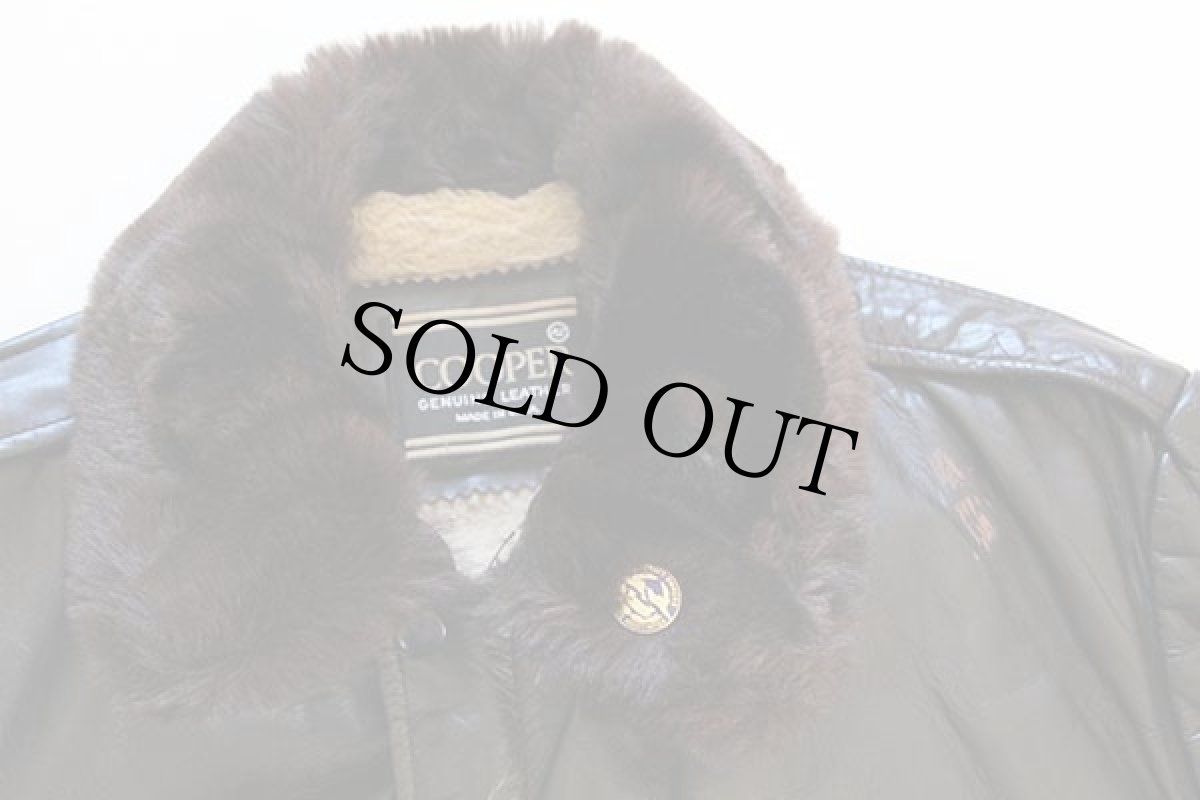 画像3: USA製 COOPERクーパー ボアライナー G-1タイプ フライト レザージャケット 焦げ茶 42 (3)