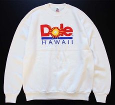 画像1: 90s USA製 Dole HAWAII ロゴ スウェット 白 XL (1)