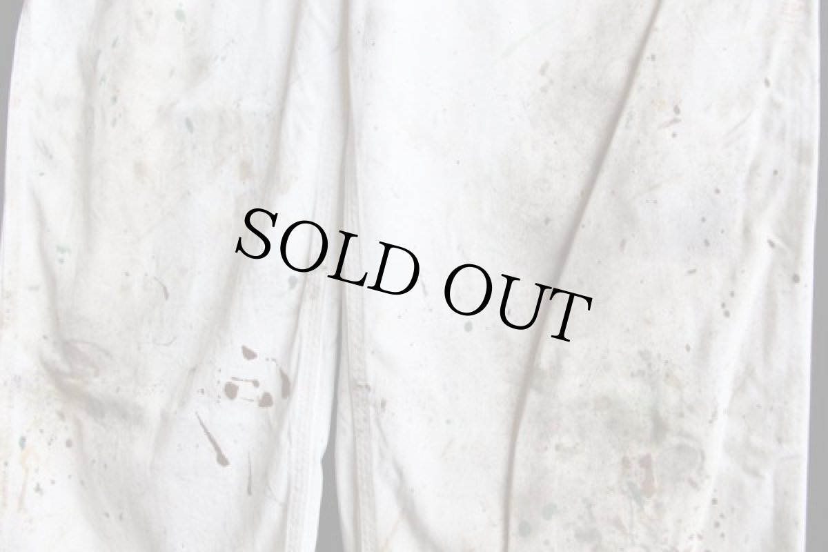 画像9: 50s Unitog チェーン刺繍 ツートン コットン オールインワン ボロ 白×赤★つなぎ (9)