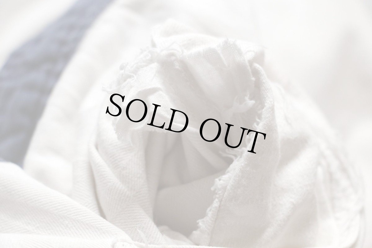 画像5: 50s CLEVELAND OVERALL CHRYSLERパッチ付き ツートン HBT ヘリンボーンツイル オールインワン ボロ 白×紺 44★つなぎ (5)