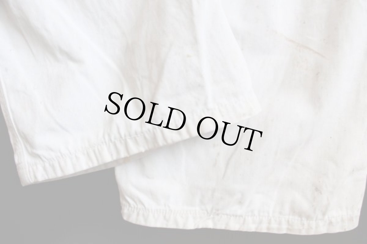 画像7: 50s Unitog チェーン刺繍 ツートン コットン オールインワン ボロ 白×赤★つなぎ (7)