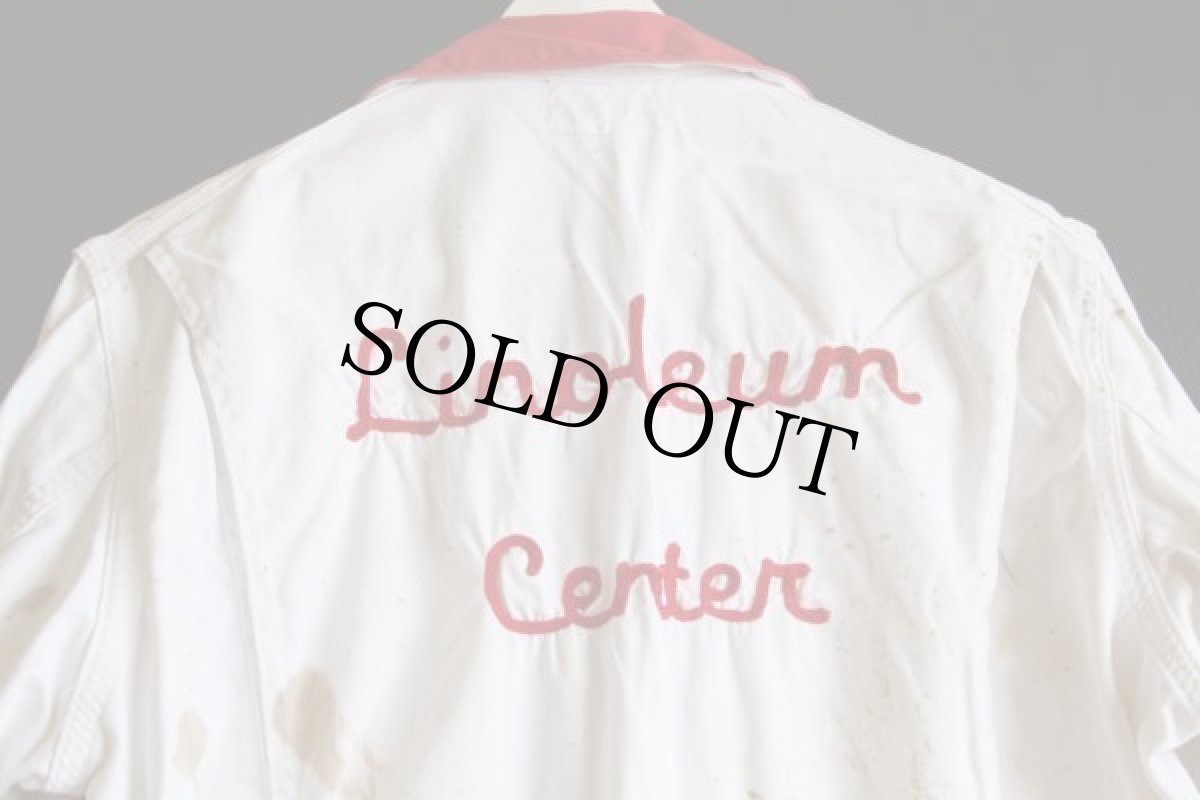 画像5: 50s Unitog チェーン刺繍 ツートン コットン オールインワン ボロ 白×赤★つなぎ (5)