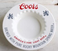 画像1: ビンテージ Coors ロゴ 陶器 アッシュトレイ★灰皿 (1)