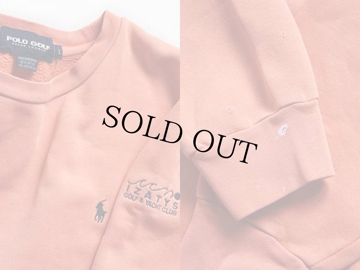 画像3: 90s POLO GOLF ラルフローレン IZATYS刺繍 スウェット サーモンピンク L (3)