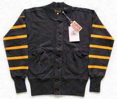 画像1: 未使用★LVC LEVI'S VINTAGE CLOTHING リーバイス BOWL-A-RAMA パチポケ スウェット カーディガン 炭黒×黄 S (1)
