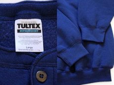 画像3: 90s TULTEX 無地 ヘンリーネック スウェット 紺 L★ブランク (3)
