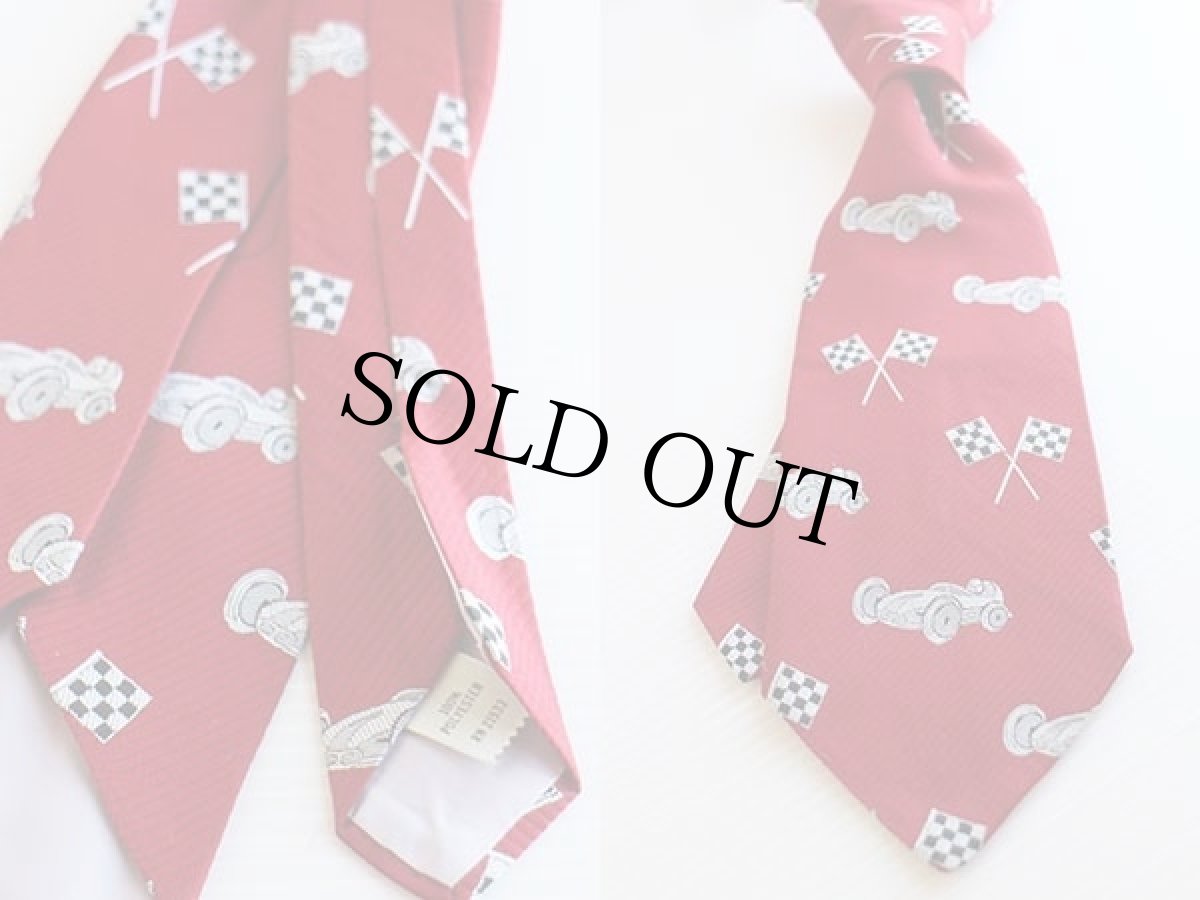 画像3: ビンテージ スピードレーサー チェッカーフラッグ 総柄 ネクタイ (3)