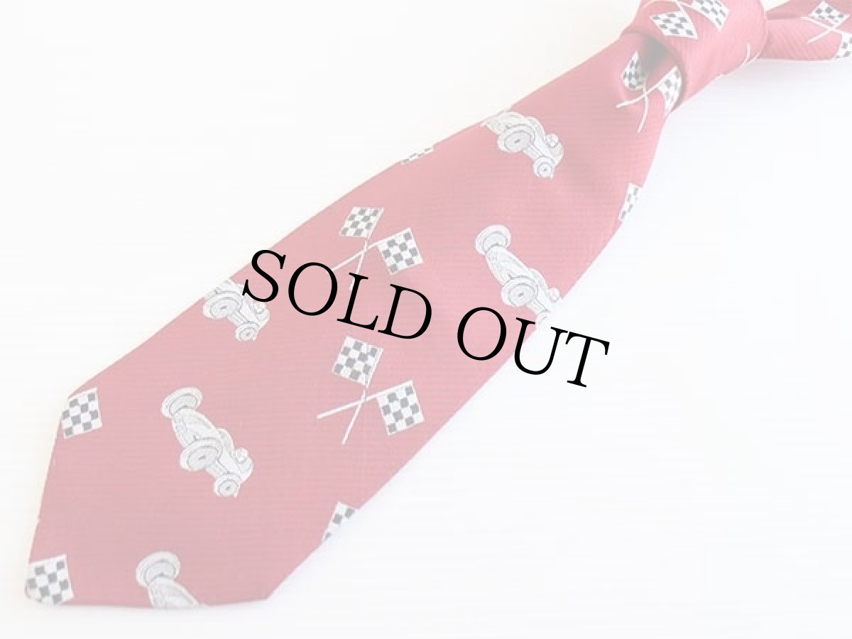 画像2: ビンテージ スピードレーサー チェッカーフラッグ 総柄 ネクタイ (2)