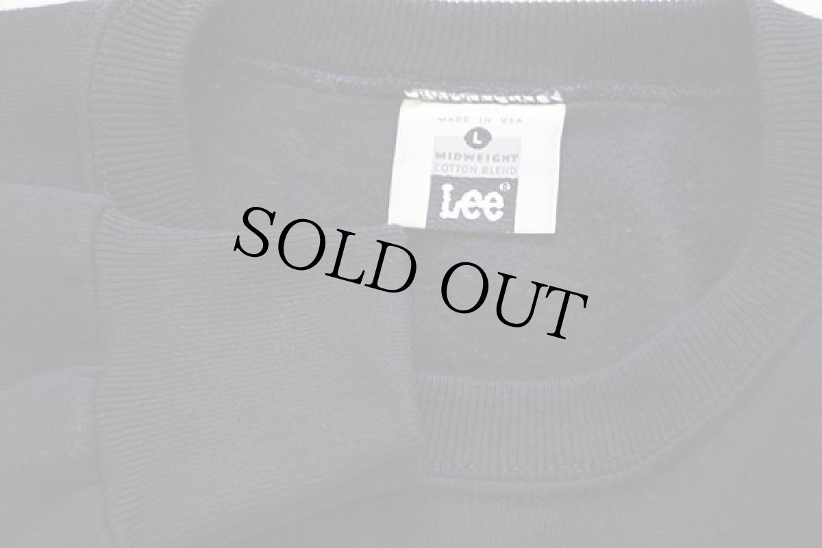 画像3: 80s USA製 Leeリー 無地 スウェット 黒 L★ブランク (3)