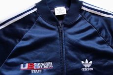 画像3: 80s USA製 adidasアディダス ジャージ 紺×白 M★トラックジャケット (3)