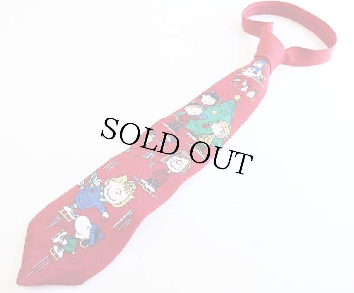 画像2: USA製 PEANUTS スヌーピー クリスマス柄 シルク ネクタイ (2)