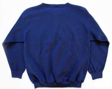画像2: 90s TULTEX 無地 ヘンリーネック スウェット 紺 L★ブランク (2)