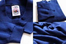 画像3: 90s USA製 FRUIT OF THE LOOM 無地 スウェット 青 XL★ブランク (3)