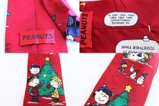 画像3: USA製 PEANUTS スヌーピー クリスマス柄 シルク ネクタイ (3)