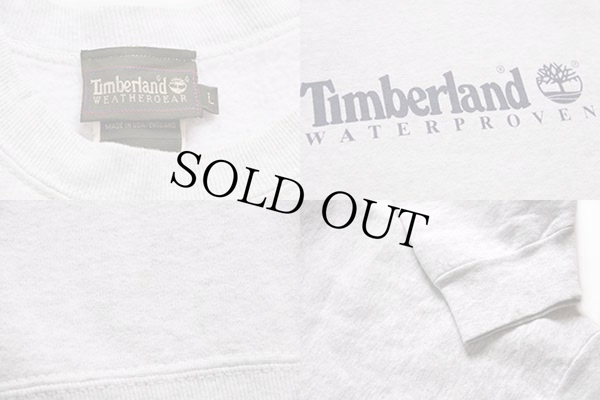 画像3: 90s USA製 Timberlandティンバーランド ロゴ スウェット 杢ライトグレー L (3)
