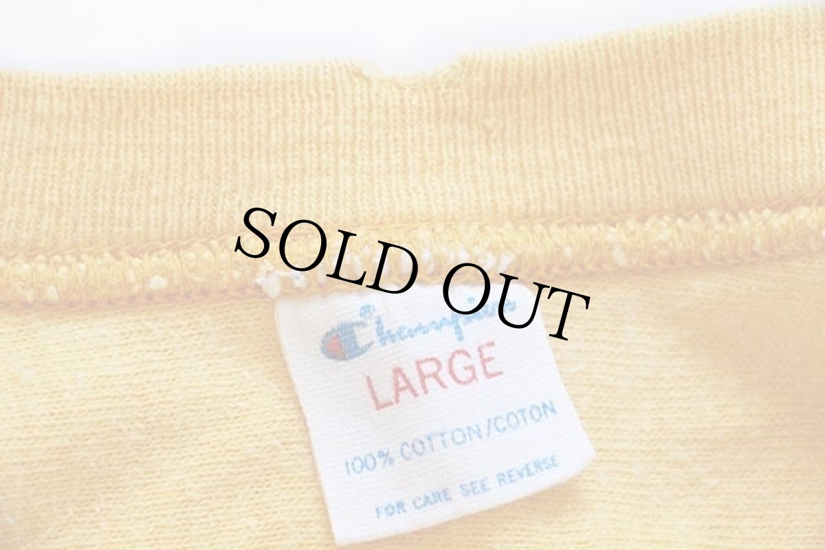 画像4: 80s USA製 Championチャンピオン MINNESOTA 85 ナンバリング コットン フットボールTシャツ 黄 L (4)