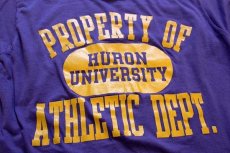 画像5: 80s HURON UNIVERSITY リバーシブルTシャツ 紫×黄 (5)