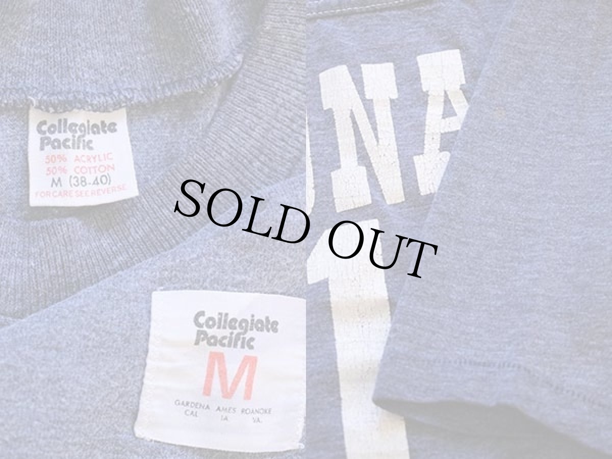 画像3: 80s USA製 Collegiate Pacific WINONA 81 ナンバリング フットボールTシャツ ブルーグレー M (3)