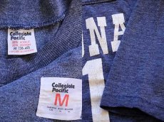 画像3: 80s USA製 Collegiate Pacific WINONA 81 ナンバリング フットボールTシャツ ブルーグレー M (3)