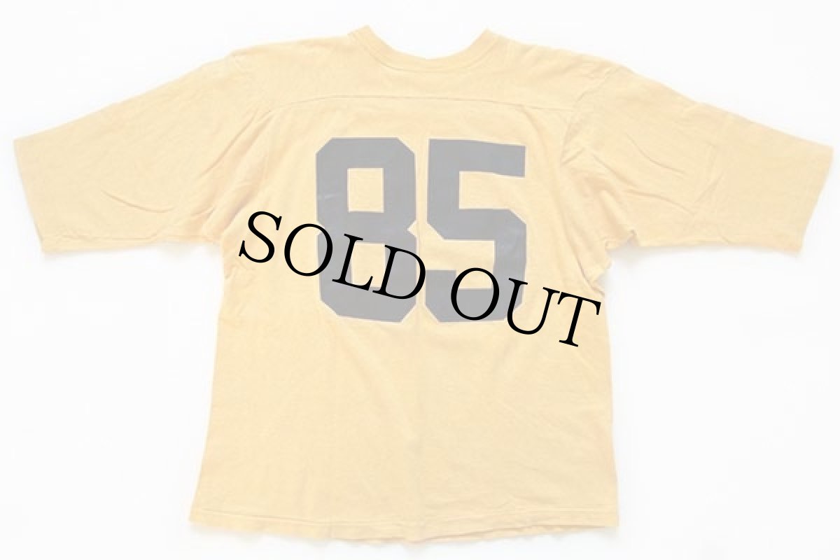 画像2: 80s USA製 Championチャンピオン MINNESOTA 85 ナンバリング コットン フットボールTシャツ 黄 L (2)