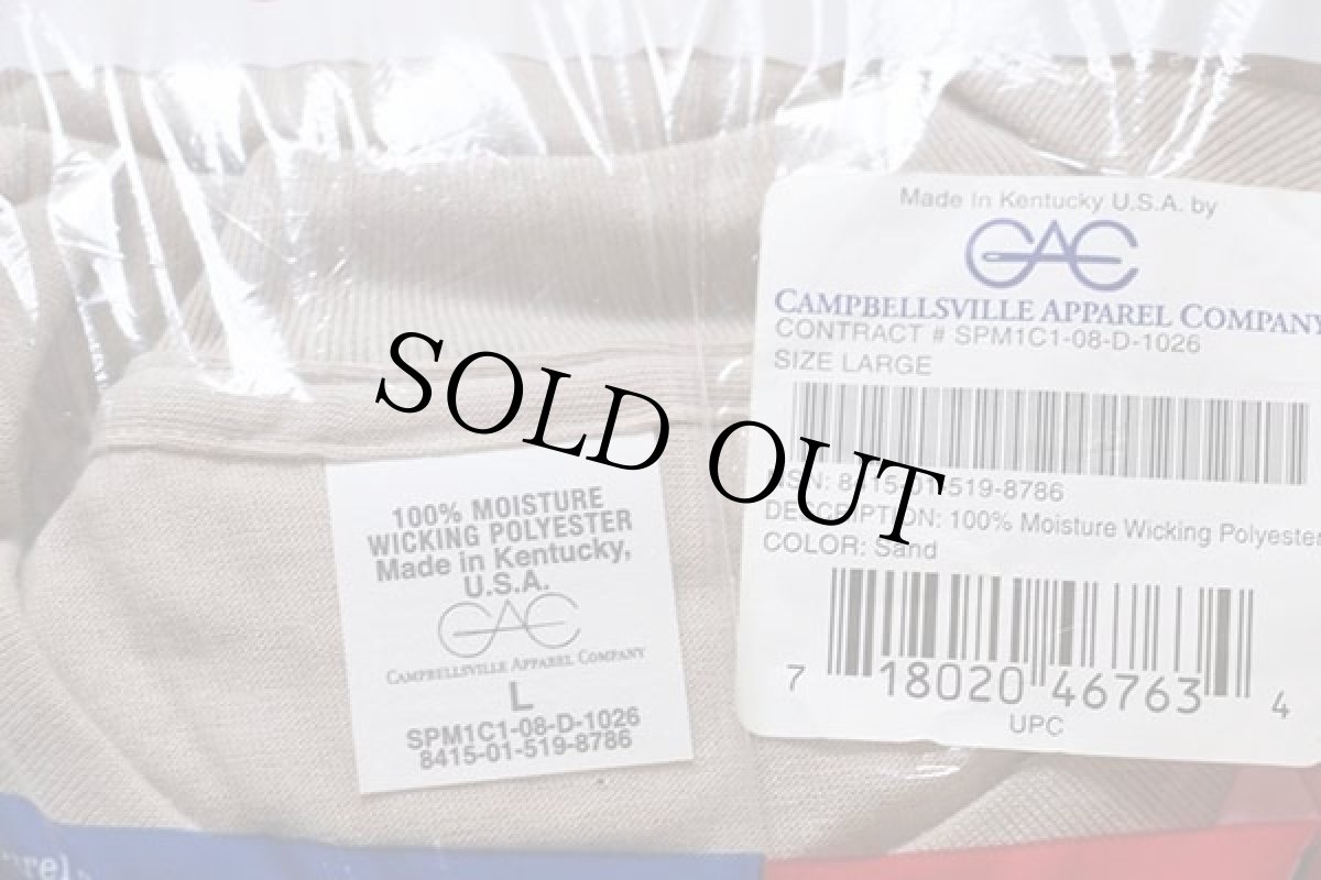 画像2: デッドストック★00s USA製 米軍 CAC 無地 Tシャツ サンドベージュ L 3パック★DSCP (2)