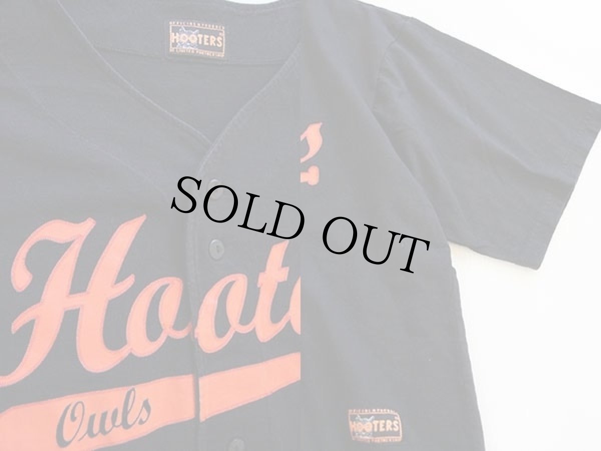 画像3: 90s HOOTERSフーターズ コットン ベースボールシャツ 黒 (3)