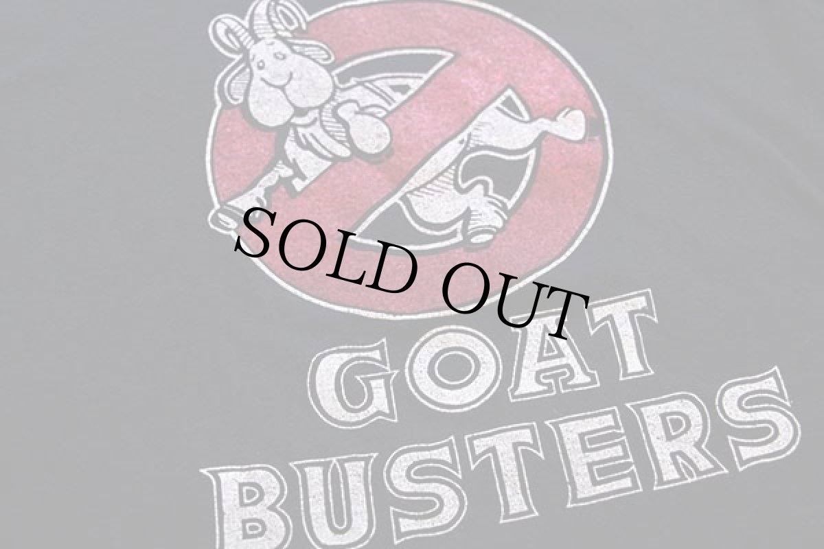 画像4: 80s USA製 Championチャンピオン GOAT BUSTERS ARMY vs NAVY コットン 長袖Tシャツ 黒 L (4)